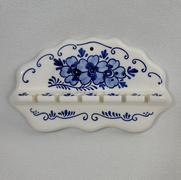 Delfts Blue Hand Painted Ceramic Spoon Holder - Picture 1 of 12